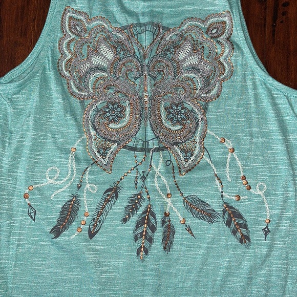 3 For $12 Girls Butterfly Tank Top - Picture 4 of 7